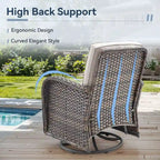 Gymojoy Swivel Patio Chair & Table 3 Piece Outdoor Furniture Set