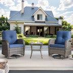 Gymojoy Swivel Patio Chair & Table 3 Piece Outdoor Furniture Set