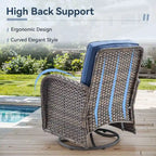 Gymojoy Swivel Patio Chair & Table 3 Piece Outdoor Furniture Set