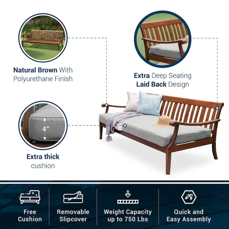Cambridge Casual Como Solid Wood Outdoor Daybed