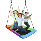 Saucer Tree Swing, Giant Outdoor Rectangle Platform Swing for Kids, Water Proof, Up to 700 lbs