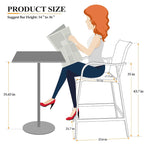 Crestlive Products Outdoor Counter Height Wicker Bar Stools - 21.7 W x 25.6 D x 43.7 H