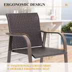 Crestlive Products Outdoor Counter Height Wicker Bar Stools - 21.7 W x 25.6 D x 43.7 H