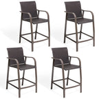 Crestlive Products Outdoor Counter Height Wicker Bar Stools - 21.7 W x 25.6 D x 43.7 H