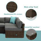 COSIEST 9-piece Outdoor Sectional Sofa Set with Fire Table