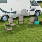 Outsunny Folding Patio Chairs, Set of 4 Sports Chairs for Adults, Camping Chairs