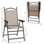 Outsunny Folding Patio Chairs, Set of 4 Sports Chairs for Adults, Camping Chairs