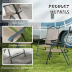 Outsunny Folding Patio Chairs, Set of 4 Sports Chairs for Adults, Camping Chairs