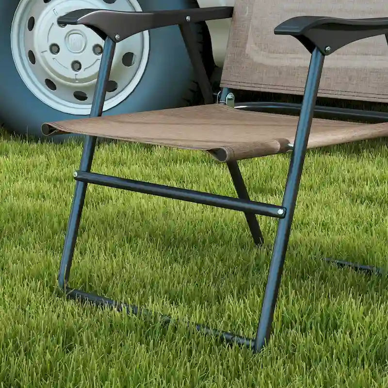 Outsunny Folding Patio Chairs, Set of 4 Sports Chairs for Adults, Camping Chairs