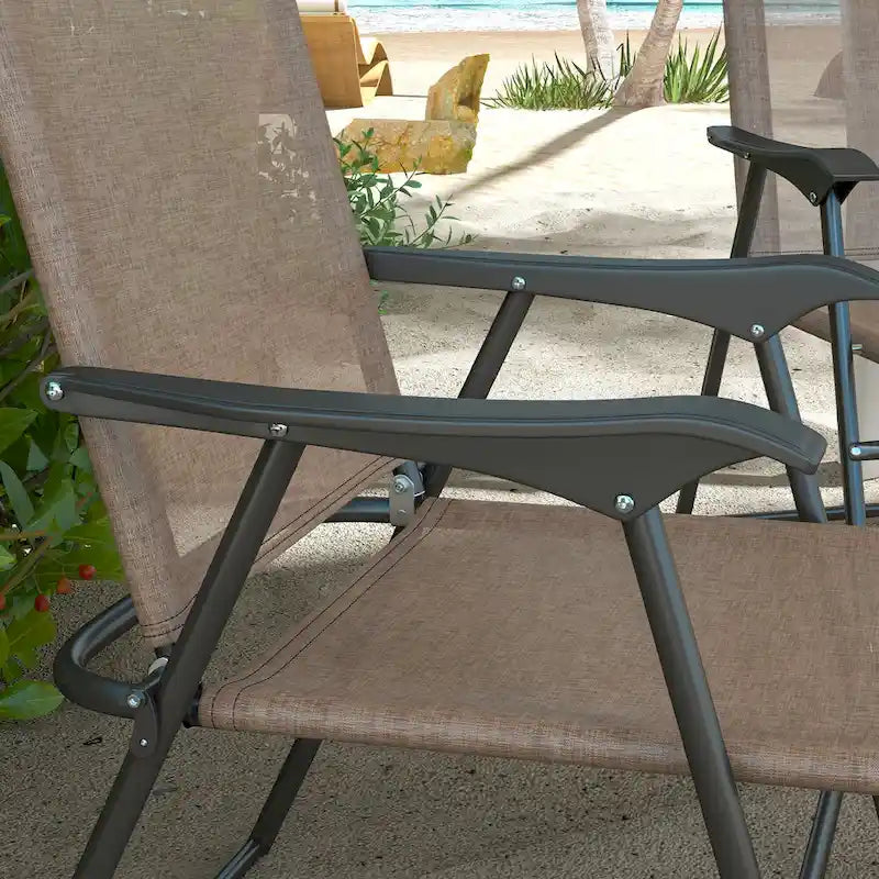 Outsunny Folding Patio Chairs, Set of 4 Sports Chairs for Adults, Camping Chairs