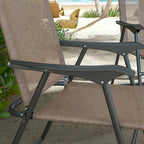 Outsunny Folding Patio Chairs, Set of 4 Sports Chairs for Adults, Camping Chairs