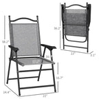 Outsunny Folding Patio Chairs, Set of 4 Sports Chairs for Adults, Camping Chairs