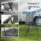 Outsunny Folding Patio Chairs, Set of 4 Sports Chairs for Adults, Camping Chairs
