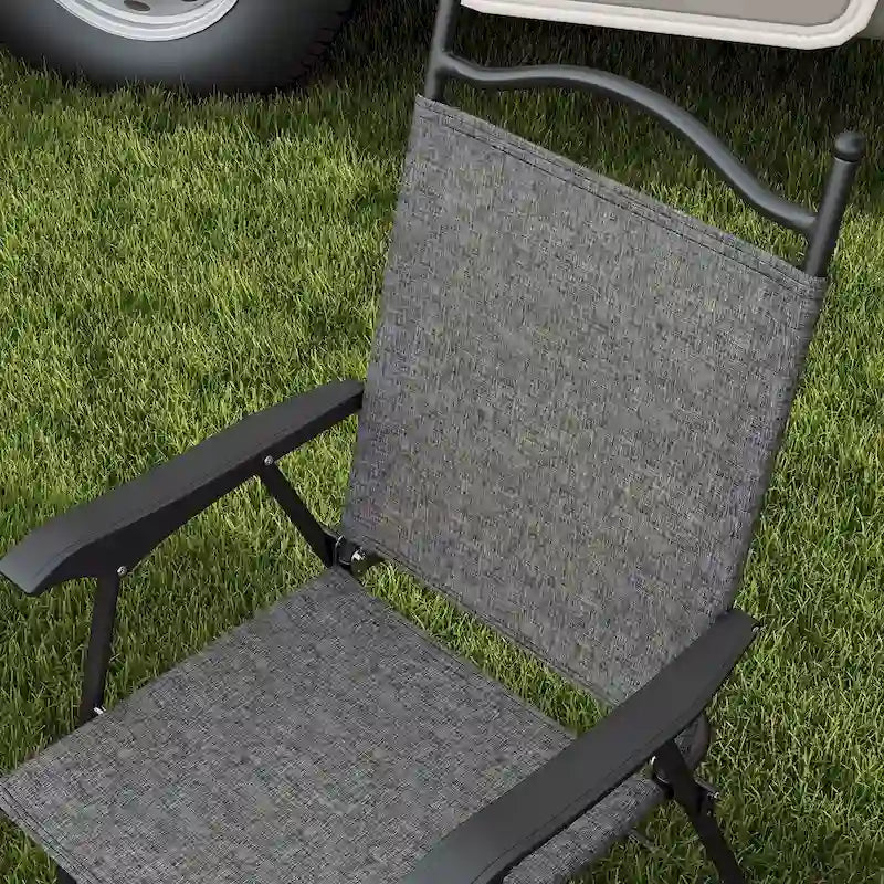 Outsunny Folding Patio Chairs, Set of 4 Sports Chairs for Adults, Camping Chairs
