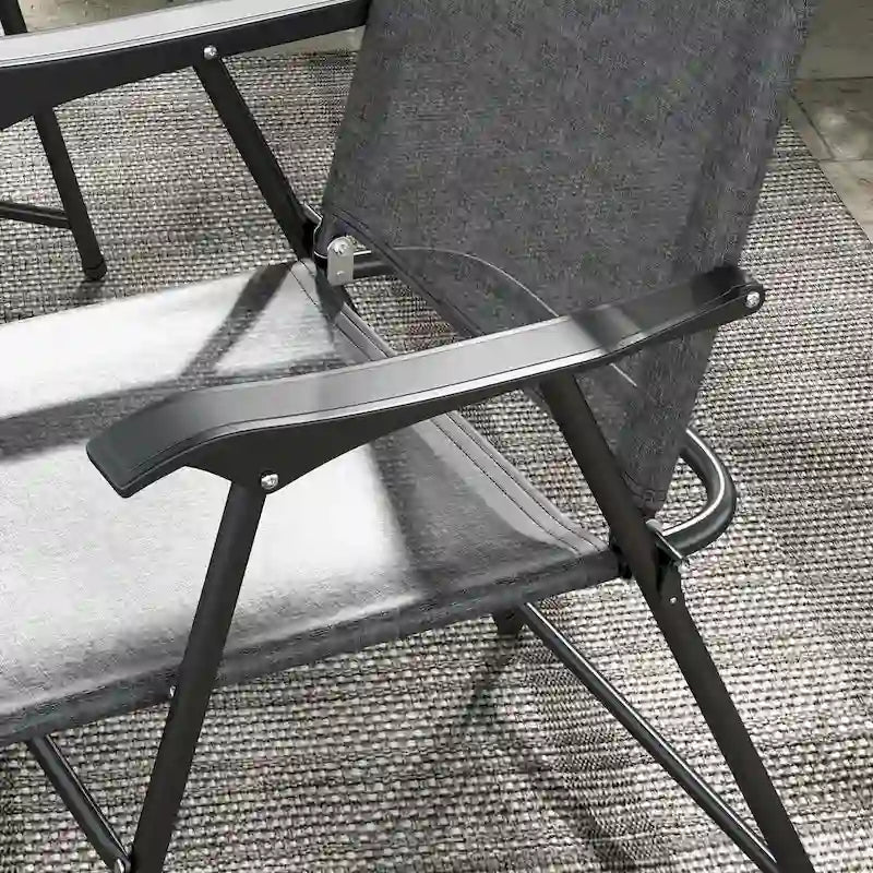 Outsunny Folding Patio Chairs, Set of 4 Sports Chairs for Adults, Camping Chairs