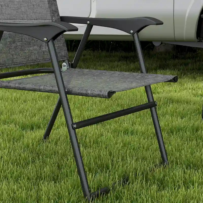 Outsunny Folding Patio Chairs, Set of 4 Sports Chairs for Adults, Camping Chairs