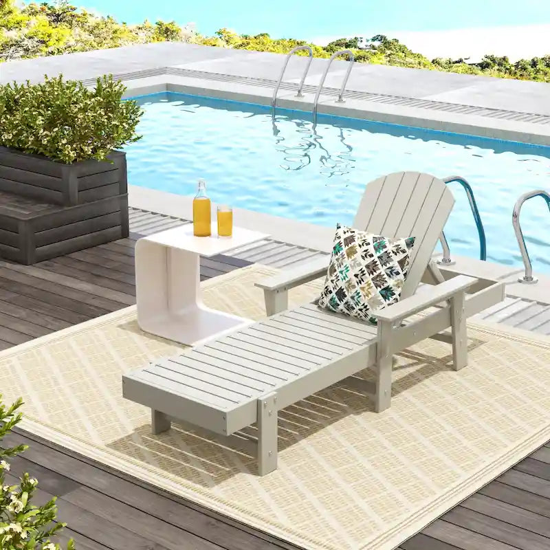 Polytrends Altura Poly Eco-Friendly All Weather Reclining Chaise Lounge with Arms