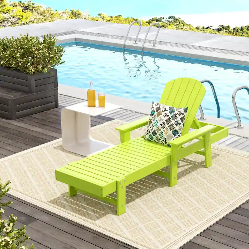 Polytrends Altura Poly Eco-Friendly All Weather Reclining Chaise Lounge with Arms