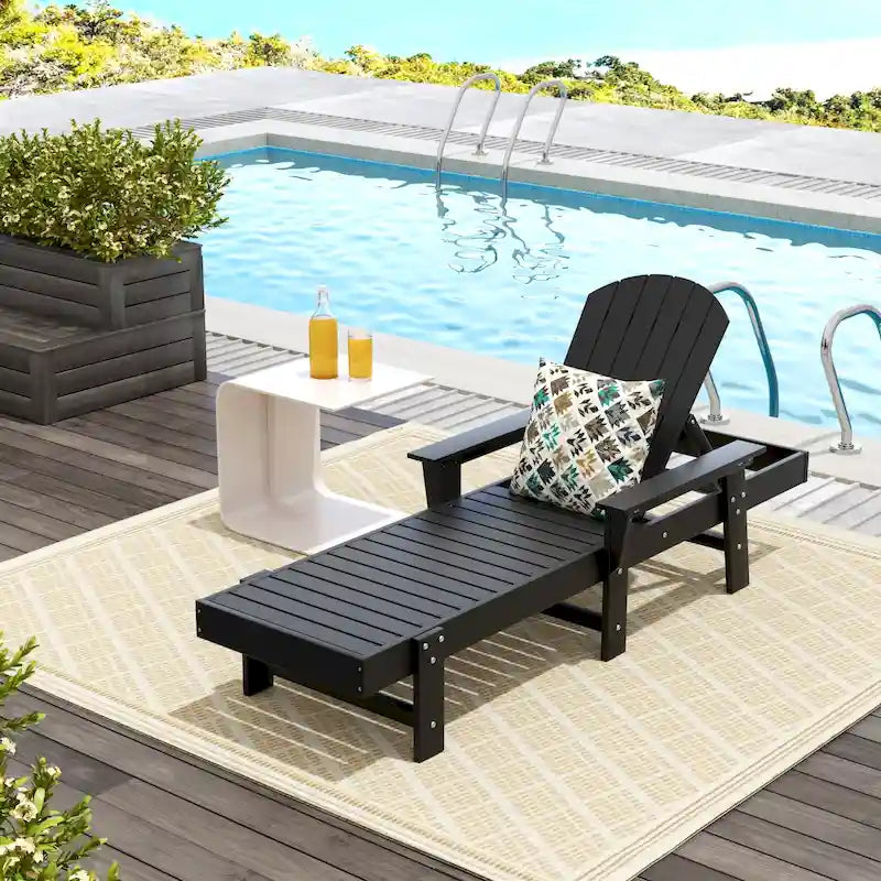 Polytrends Altura Poly Eco-Friendly All Weather Reclining Chaise Lounge with Arms