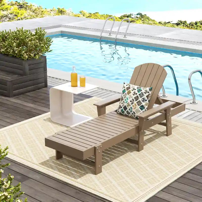 Polytrends Altura Poly Eco-Friendly All Weather Reclining Chaise Lounge with Arms