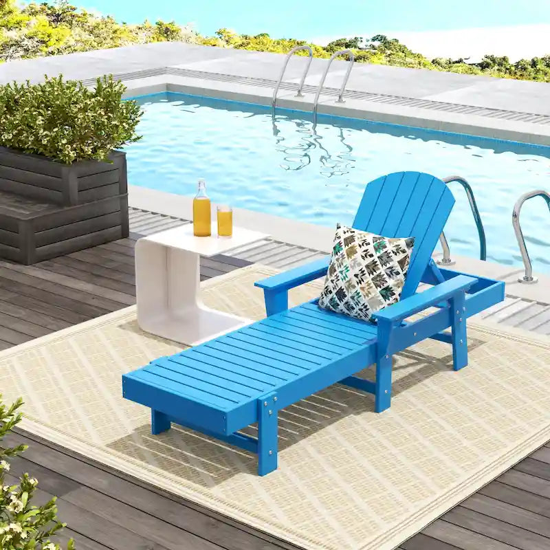 Polytrends Altura Poly Eco-Friendly All Weather Reclining Chaise Lounge with Arms