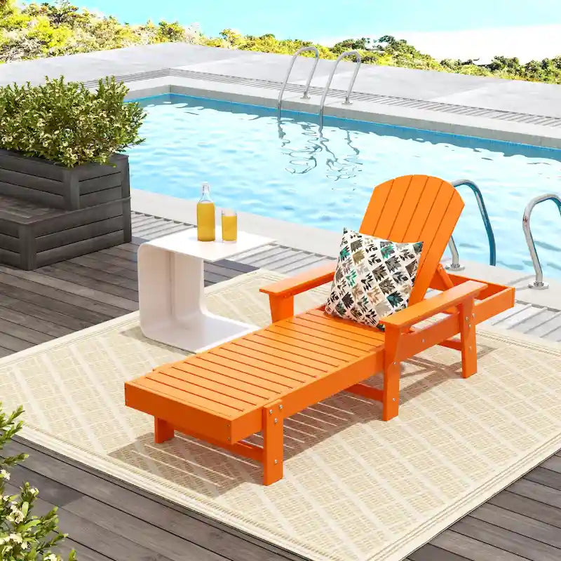 Polytrends Altura Poly Eco-Friendly All Weather Reclining Chaise Lounge with Arms