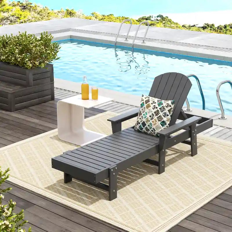 Polytrends Altura Poly Eco-Friendly All Weather Reclining Chaise Lounge with Arms