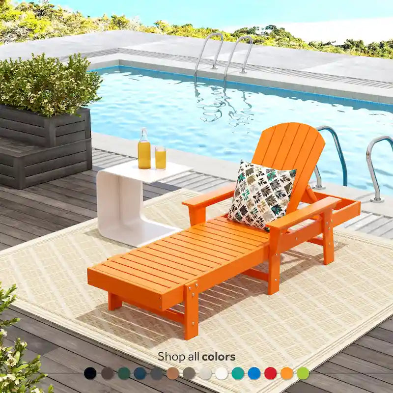 Polytrends Altura Poly Eco-Friendly All Weather Reclining Chaise Lounge with Arms