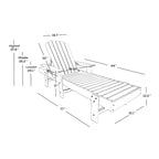 Polytrends Altura Poly Eco-Friendly All Weather Reclining Chaise Lounge with Arms