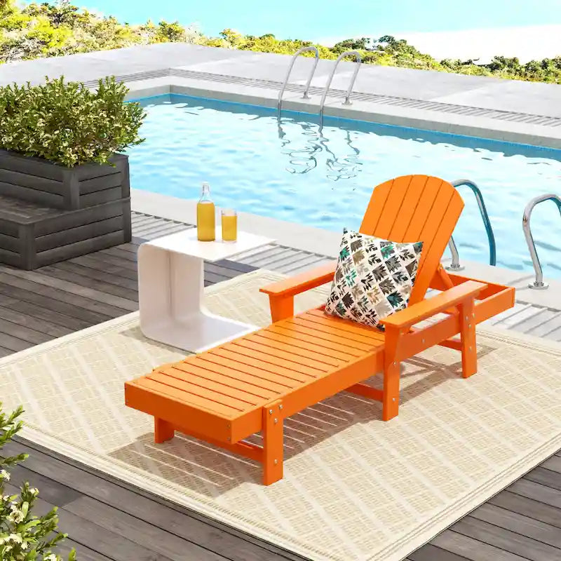 Polytrends Altura Poly Eco-Friendly All Weather Reclining Chaise Lounge with Arms