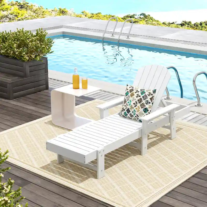 Polytrends Altura Poly Eco-Friendly All Weather Reclining Chaise Lounge with Arms