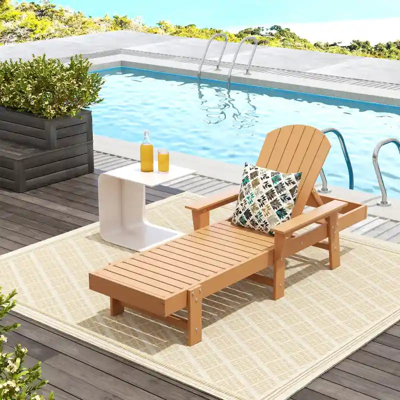 Polytrends Altura Poly Eco-Friendly All Weather Reclining Chaise Lounge with Arms