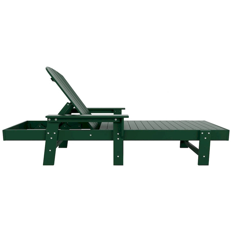 Polytrends Altura Poly Eco-Friendly All Weather Reclining Chaise Lounge with Arms