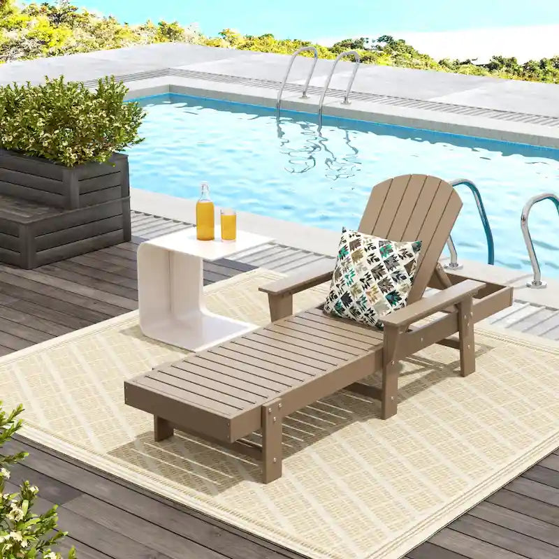 Polytrends Altura Poly Eco-Friendly All Weather Reclining Chaise Lounge with Arms