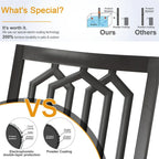 MAISON ARTS Outdoor Patio Dining Set with Steel Stackable Chairs and Expandable Table