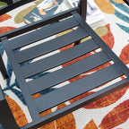 MAISON ARTS Outdoor Patio Dining Set with Steel Stackable Chairs and Expandable Table