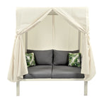 Outdoor Patio Sunbed with Curtains