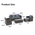 Outdoor 7-Piece Wicker Sectional Sofa Set