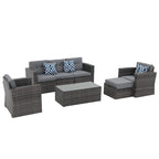 Outdoor 7-Piece Wicker Sectional Sofa Set