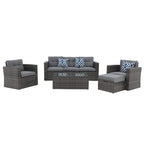Outdoor 7-Piece Wicker Sectional Sofa Set