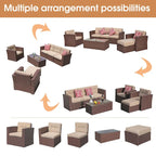 Outdoor 7-Piece Wicker Sectional Sofa Set