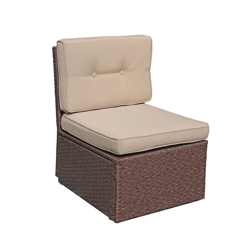 Outdoor 7-Piece Wicker Sectional Sofa Set