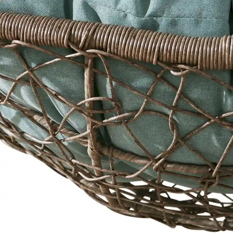 Patio Hanging Basket Swing Chair with Hanging Steel Chain