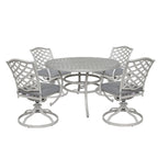 Torino Aluminum 5 Piece Round Dining Set with 4 Swivel Rockers - N/A
