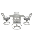 Torino Aluminum 5 Piece Round Dining Set with 4 Swivel Rockers - N/A