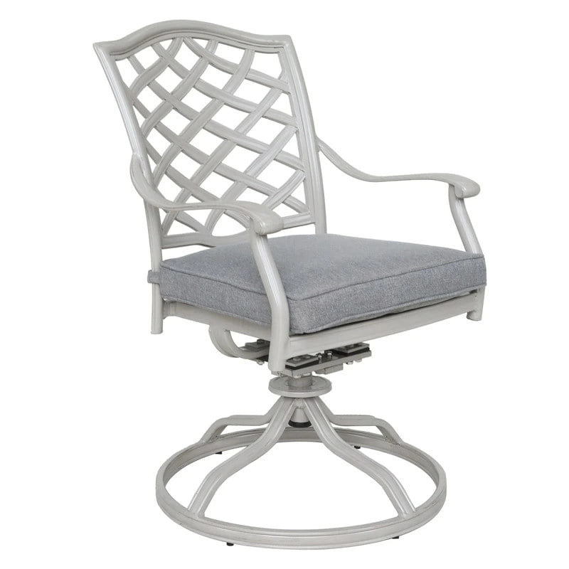 Torino Aluminum 5 Piece Round Dining Set with 4 Swivel Rockers - N/A