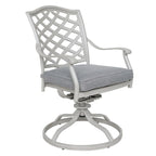 Torino Aluminum 5 Piece Round Dining Set with 4 Swivel Rockers - N/A