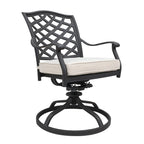 Torino Aluminum 5 Piece Round Dining Set with 4 Swivel Rockers - N/A
