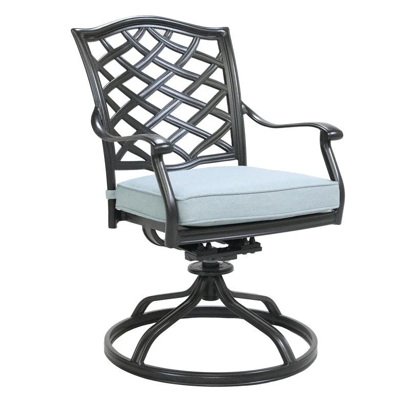 Torino Aluminum 5 Piece Round Dining Set with 4 Swivel Rockers - N/A