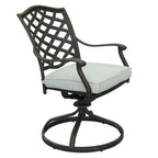 Torino Aluminum 5 Piece Round Dining Set with 4 Swivel Rockers - N/A
